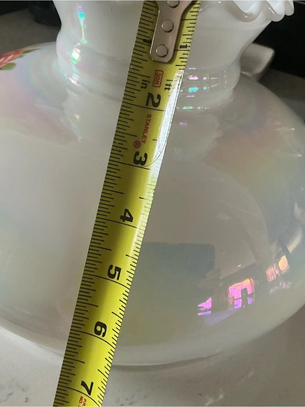 Vintage Gone With The wind style hurricane lamp shade hand painted 12” floral